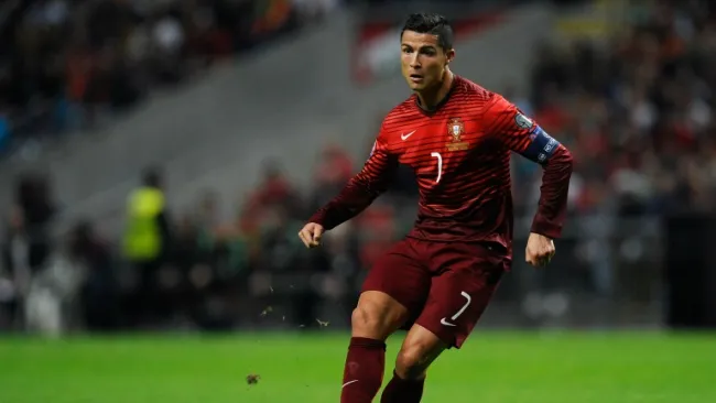 Cristiano Ronaldo en un juego de Portugal