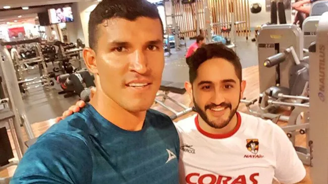 Maza Rodríguez y Diego Herrera en el gimnasio