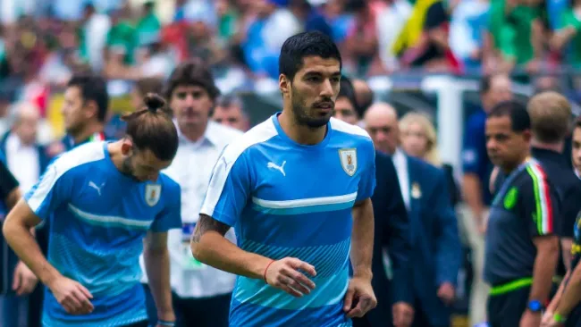 Luis Suárez en el partido contra México