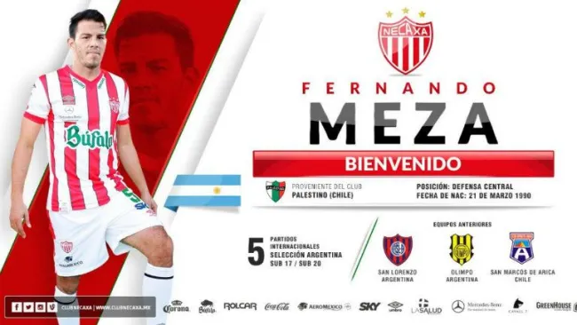 Fernando Meza, nuevo refuerzo de Necaxa