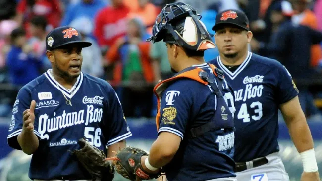 Los jugadores de Tigres celebran en el campo