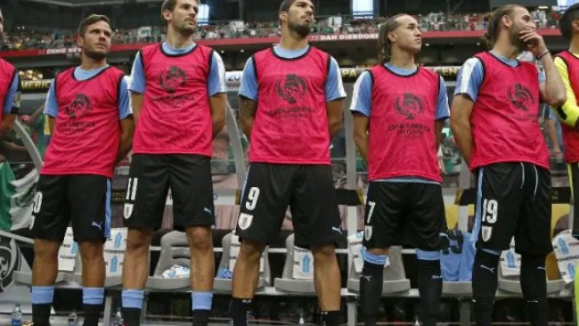 Seleccionados Uruguayos antes de disputar un encuentro 