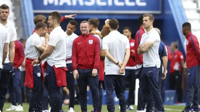 Jugadores de Inglaterra, en un entrenamiento