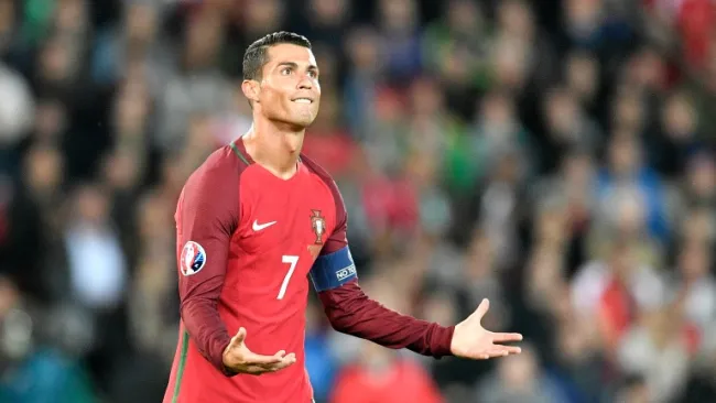 Cristiano Ronaldo durante el juego contra Austria