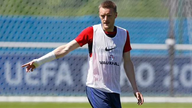 Vardy, durante un entrenamiento con la selección inglesa