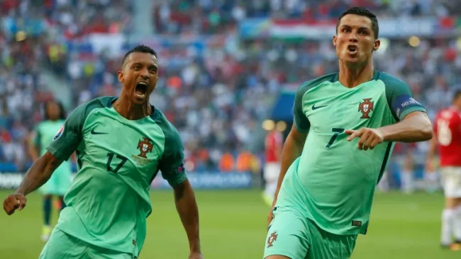 Cristiano Ronaldo celebra un gol con Portugal en la Eurocopa