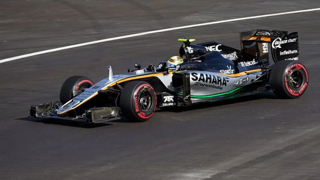 Checo, conduciendo en el GP de Europa