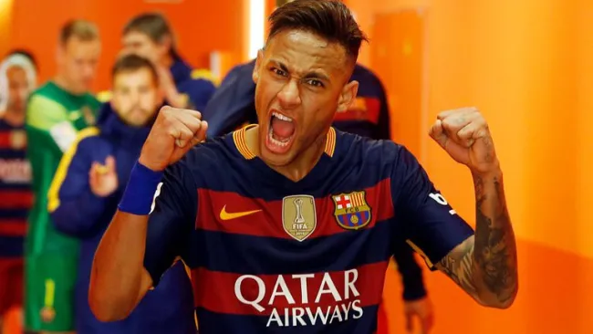 Neymar, previo a salir a un partido con el Barcelona