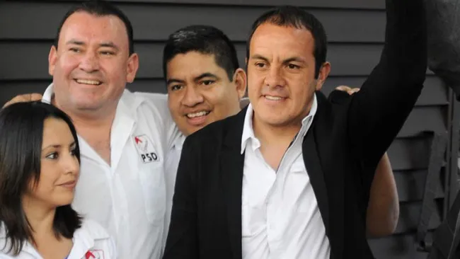 Blanco en un acto político en Cuernavaca