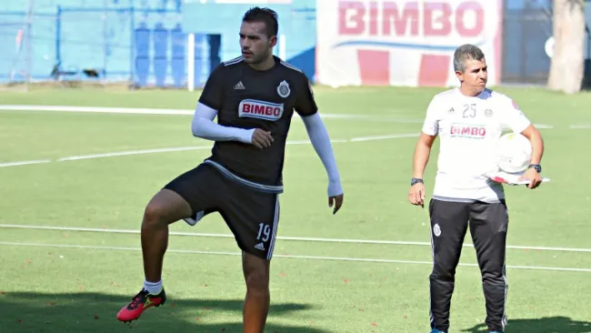 Vázquez en un entrenamiento del Rebaño