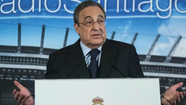 Florentino Pérez, durante una conferencia de prensa