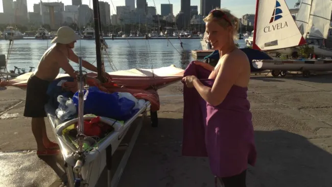 Camilla Cedercreutz finaliza su entrenamiento en aguas de Río