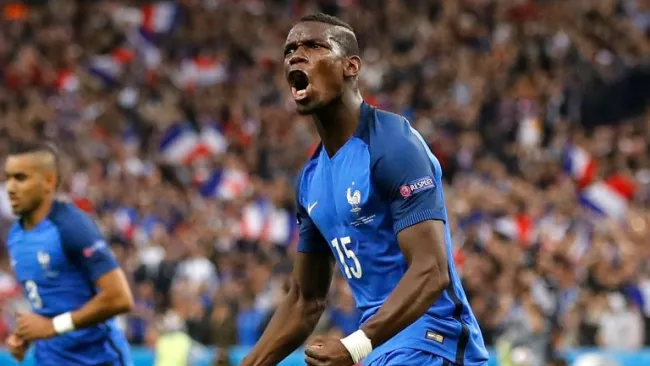 Paul Pogba celebra un gol con Francia en la Eurocopa 2016