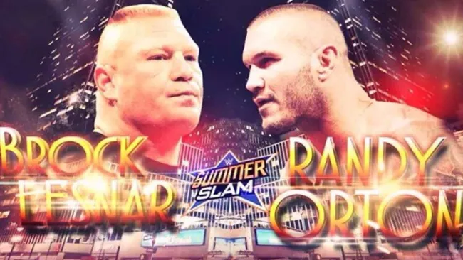 El cartel promocional de la pelea entre Orton y Lesnar
