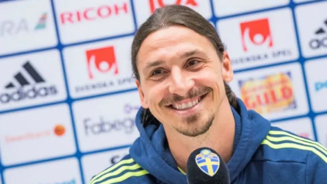 Zlatan Ibrahimovic, durante una conferencia con la selección de Suecia 