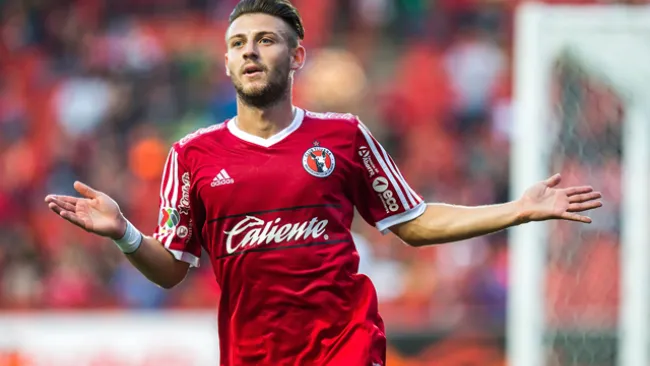 Arriola, en un partido de Xolos