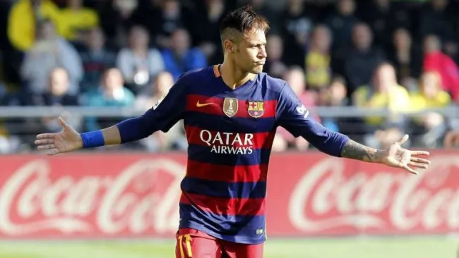 Neymar celebra un gol con el Barcelona