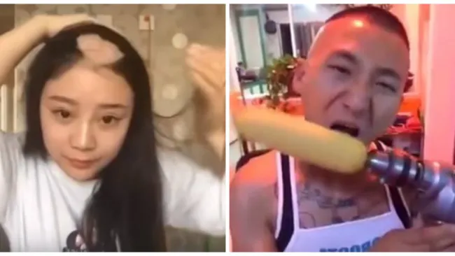Mujer pierde cabello y joven los dientes en el reto del elote con taladro