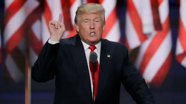 Donald Trump durante su discurso de aceptación