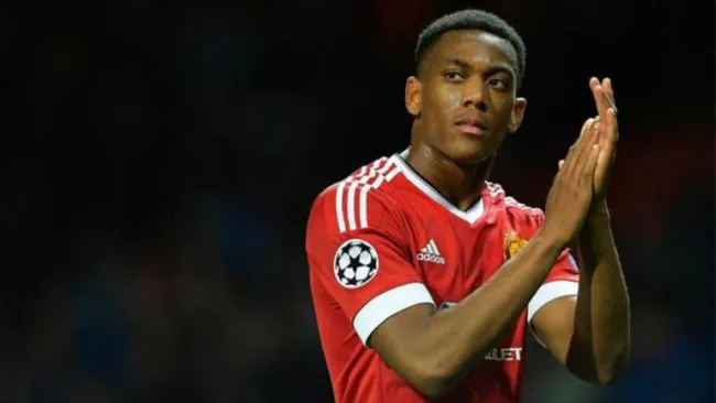 Martial, durante un partido del Manchester United