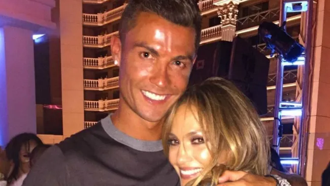 Cristiano subió una fotografía con JLo en Las Vegas