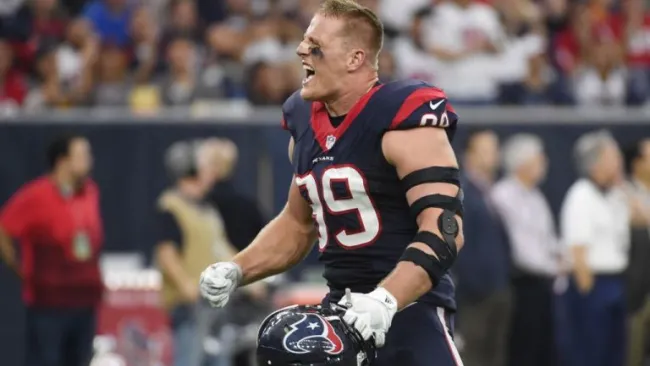 JJ Watt, durante un partido de los Texanos