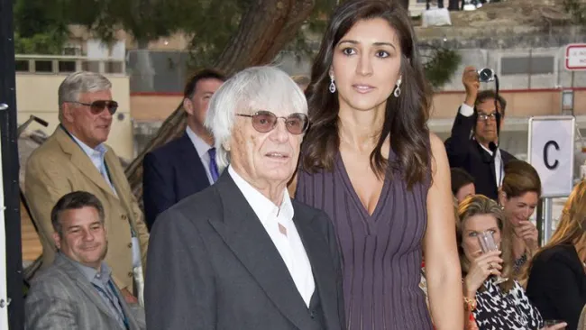 Bernie Ecclestone con su esposa Fabiana Flosi