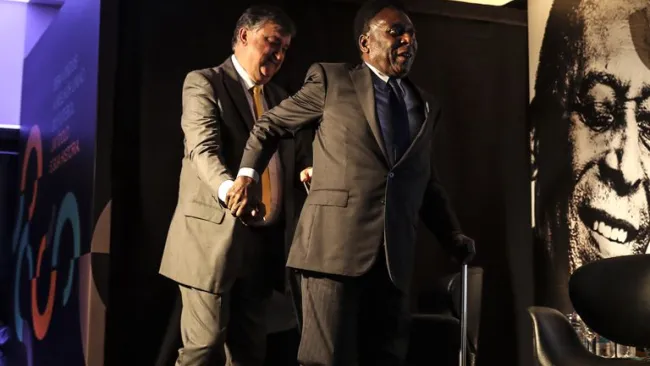 Pelé, durante un evento deportivo en Brasil