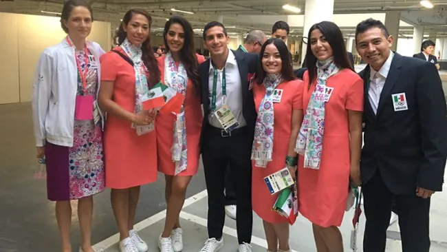 Parte de la delegación mexicana, antes de la inauguración de Rio 2016