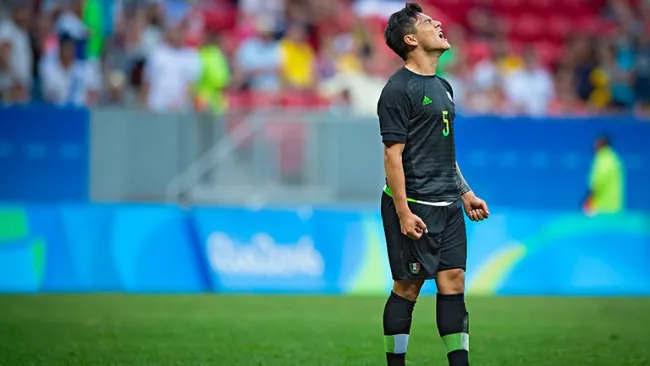 Michael Pérez, frustrado durante el juego contra Corea
