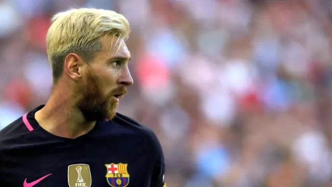 Lionel Messi, en el partido frente al Liverpool en Wembley