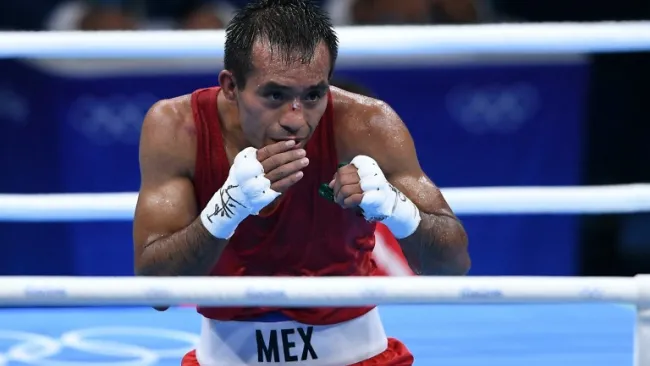 Emigdio, durante un combate en Río 2016