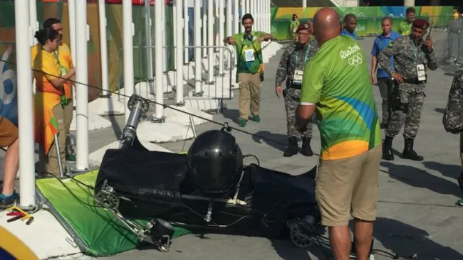 La cámara de Río tras haber caído en el Parque Olímpico