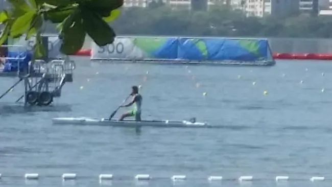 Marcos Pulido participando en los 200m canoa individual