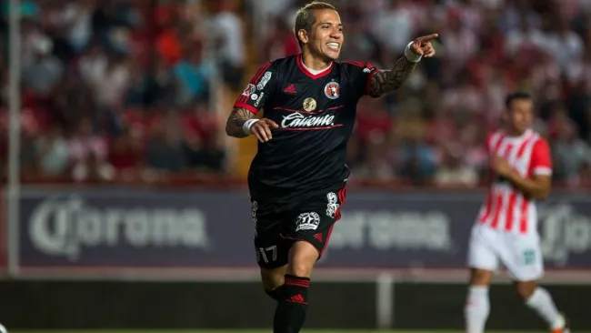 El colombiano Dayro Moreno celebra el empate de Xolos