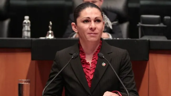 Ana Guevara durante una intervención en el Senado de la República