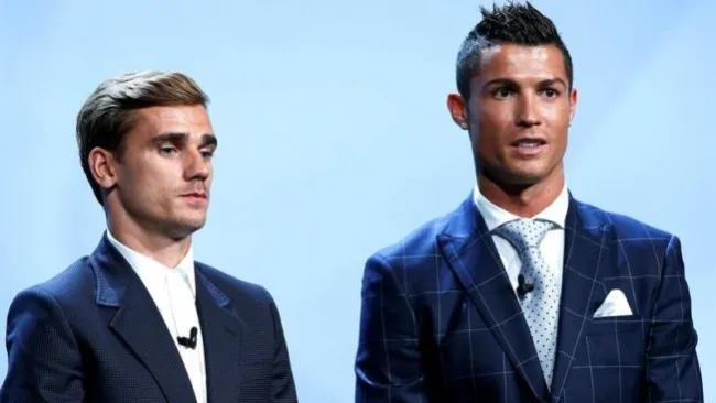 CR7 y Griezmann, en la gala de la UEFA