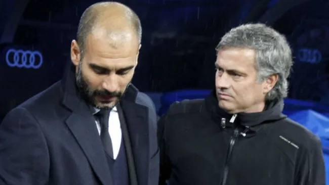 Guardiola y Mourinho después de un encuentro