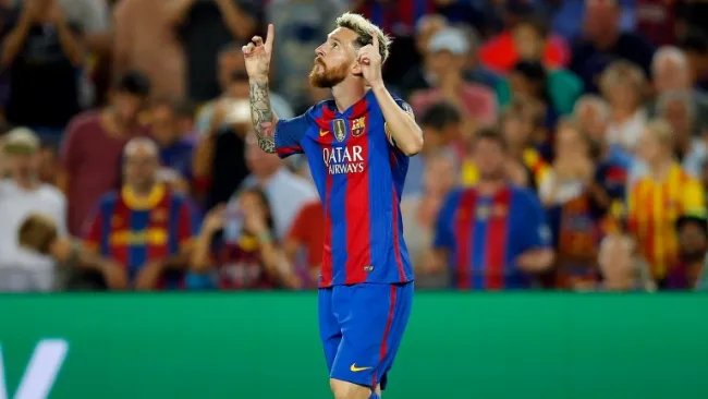 Messi celebra gol contra Celtic en Champions