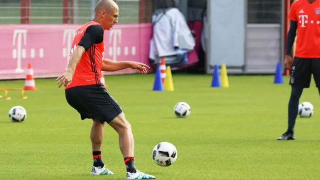 Robben, en entrenamiento con el Bayern Munich