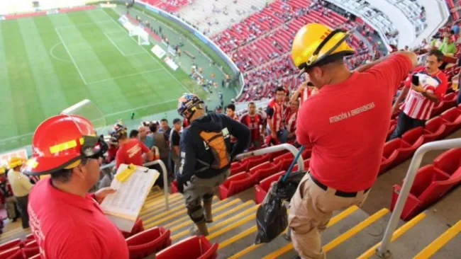 Personal de seguridad saca a la víbora del estadio