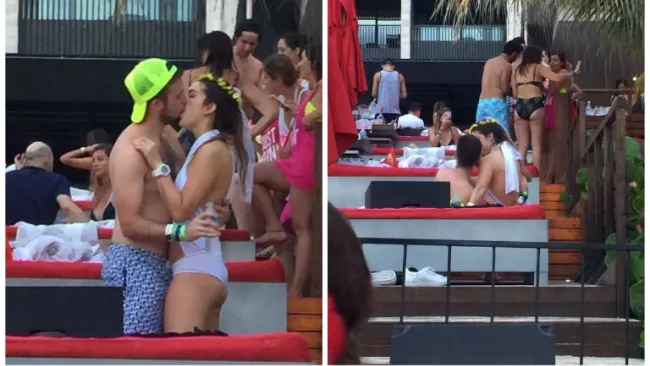 Momento que #LadyCoralina besa a un hombre en su despedida de soltera