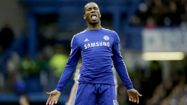 Didier Drogba durante un partido del Chelsea