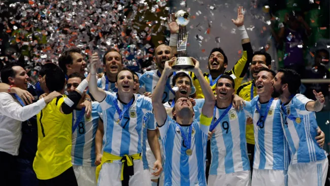 Argentina celebrando el campeonato mundial
