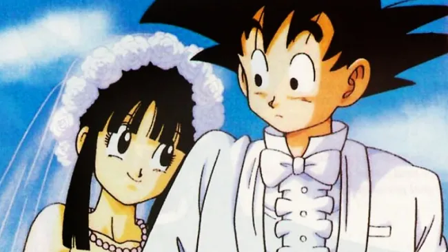 Goku y Milk en su boda