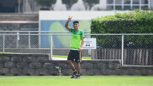 Jesús Gallardo en un entrenamiento del Tri