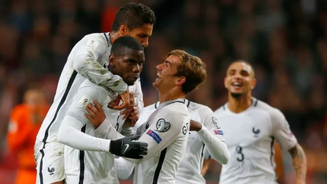 Pogba, Griezmann y compañía celebran el gol de Francia 