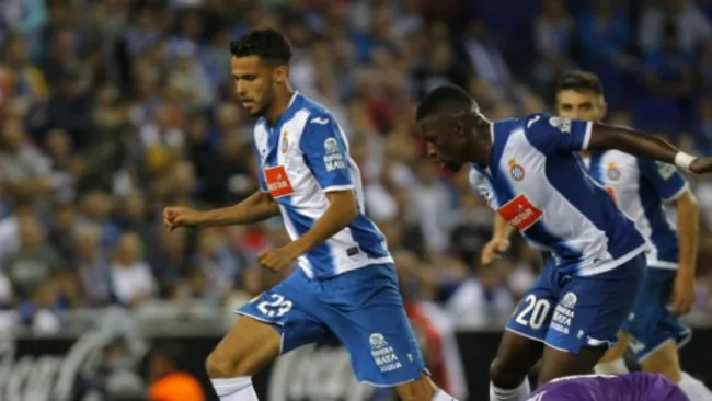 Diego Reyes durante un partido del Espanyol