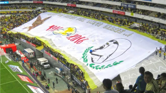 Manta de la afición americanista en el juego contra Tijuana