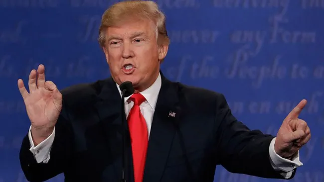 Donald Trump, durante el último debate presidencial